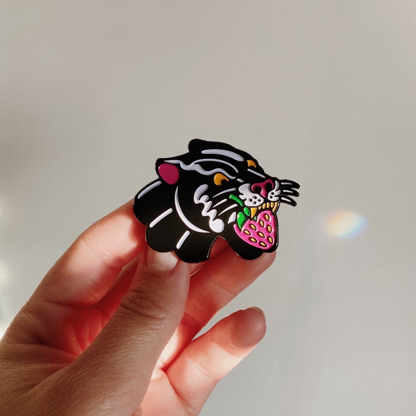 Strawberry Panther Pin