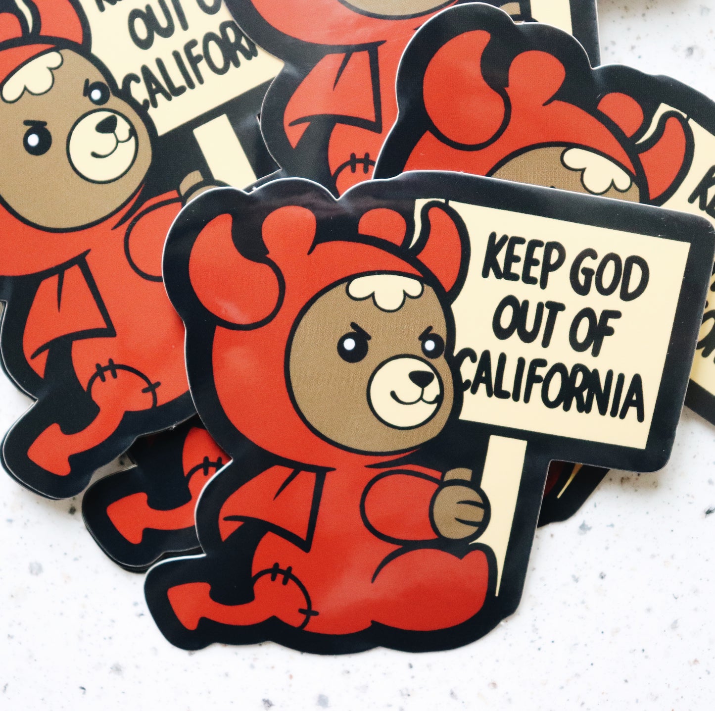 Satan Teddy Sticker