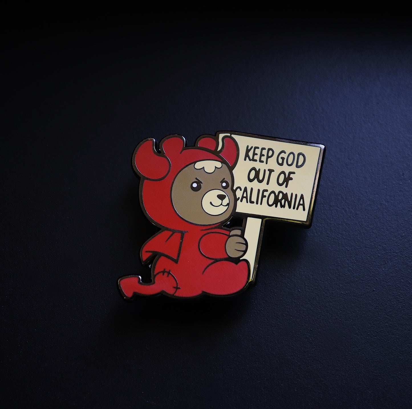 Satan Teddy Pin